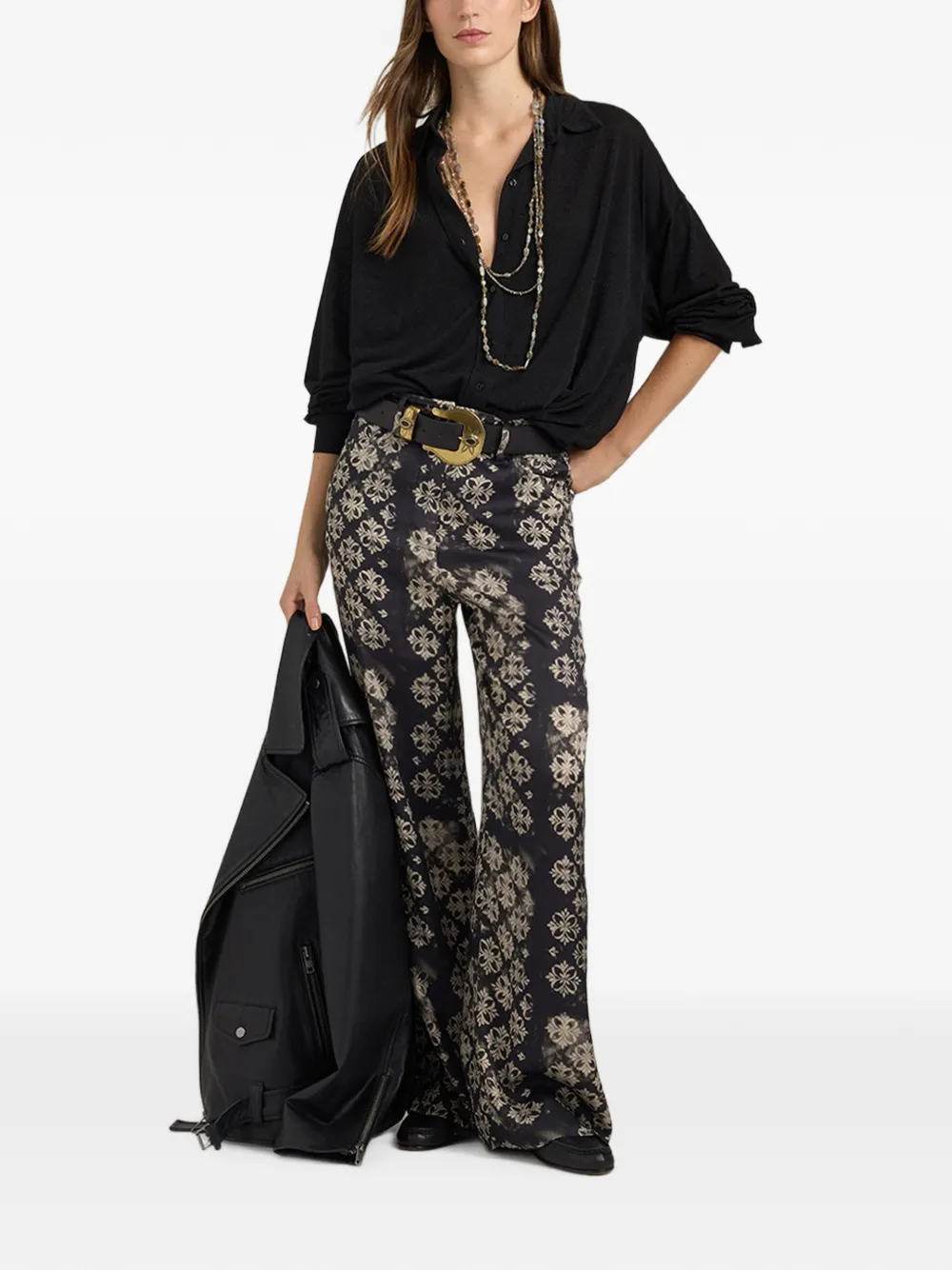 MOMONÌ Pitanga Bis oversized blouse Zwart