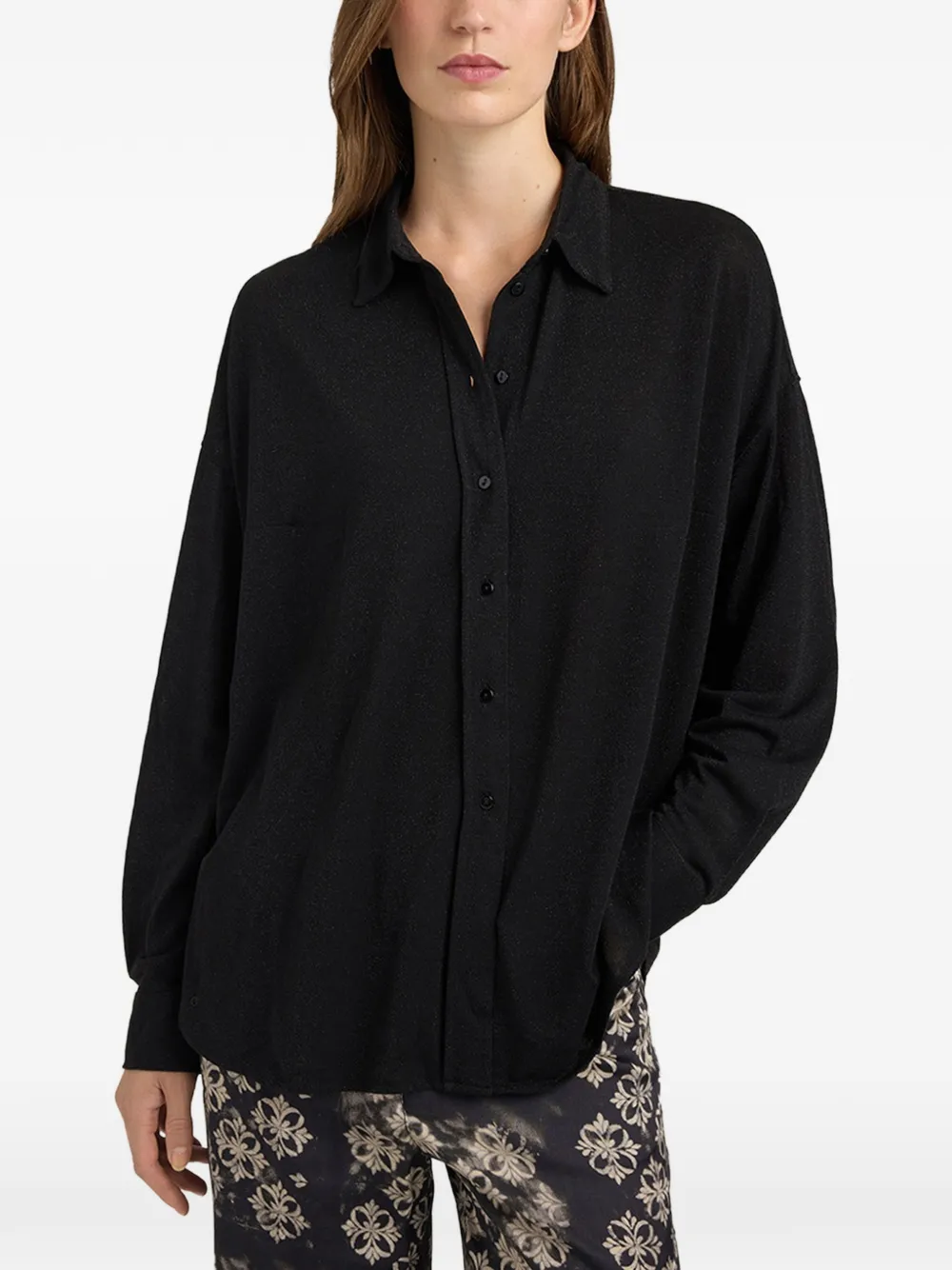 MOMONÌ Pitanga Bis oversized blouse Zwart