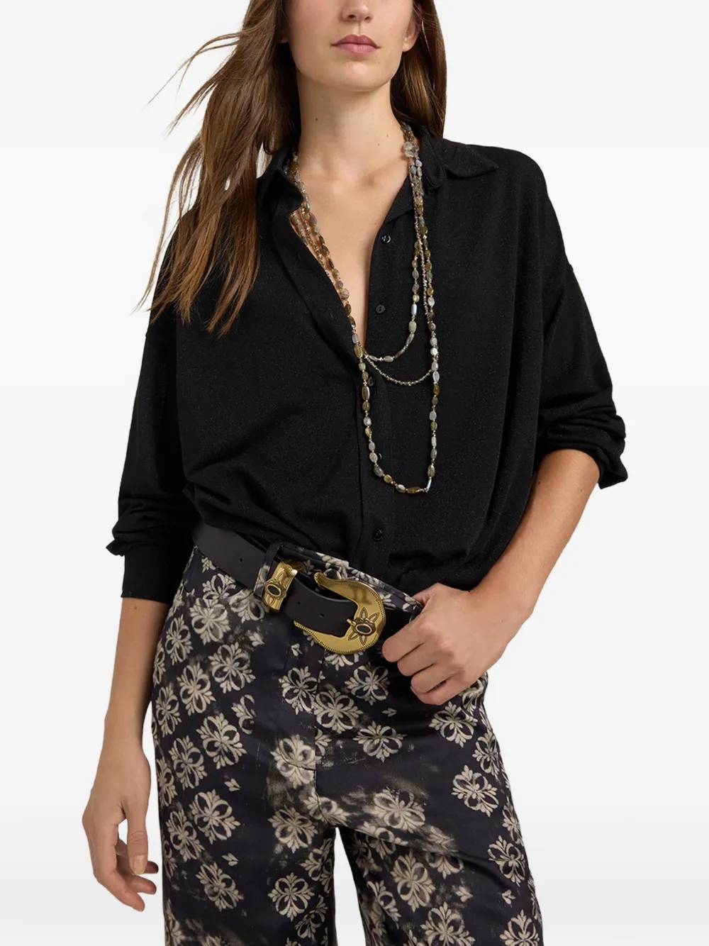 MOMONÌ Pitanga Bis oversized shirt - Noir