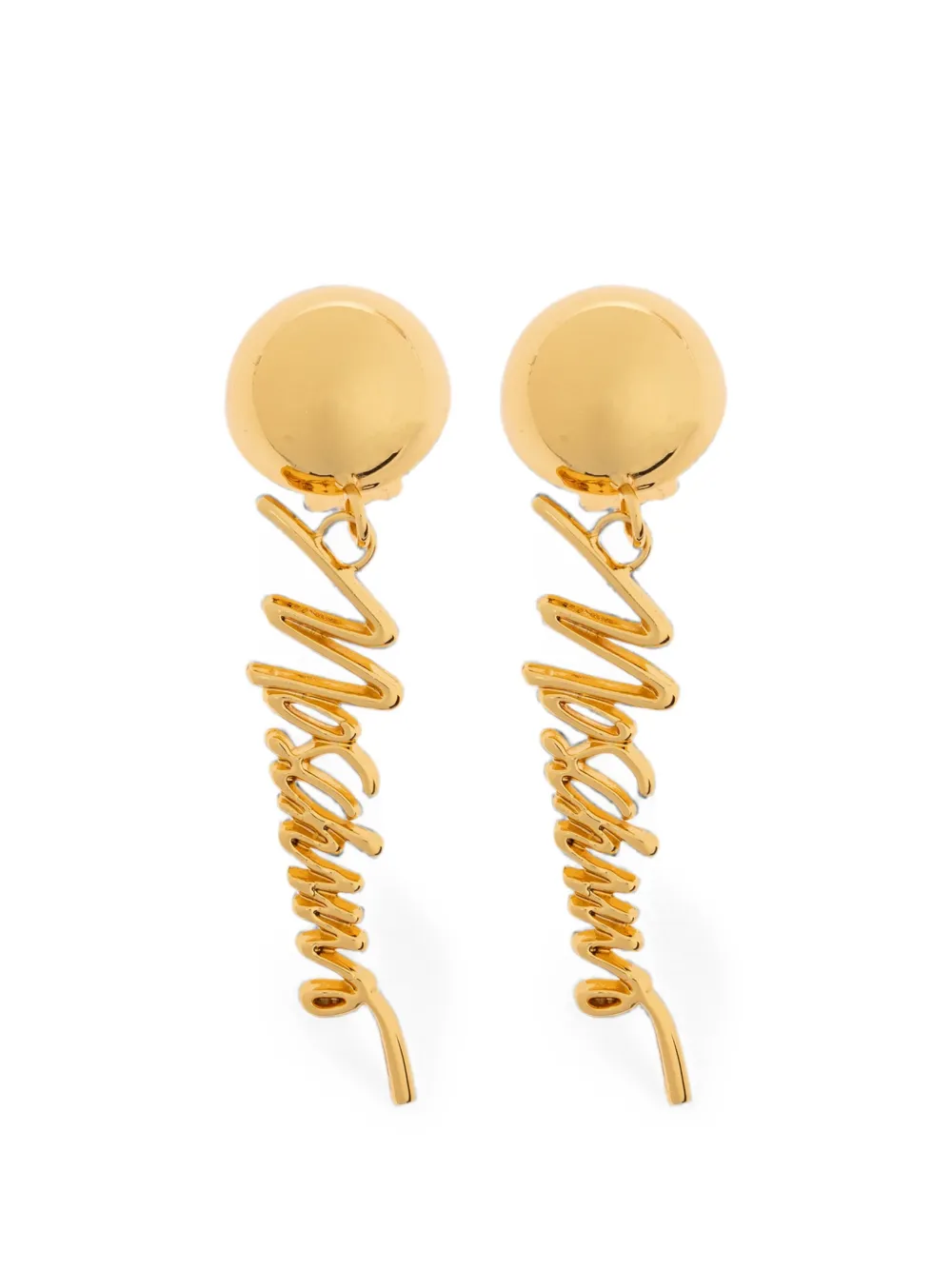 Moschino Ohrclip mit Logo-Anhänger - Gold