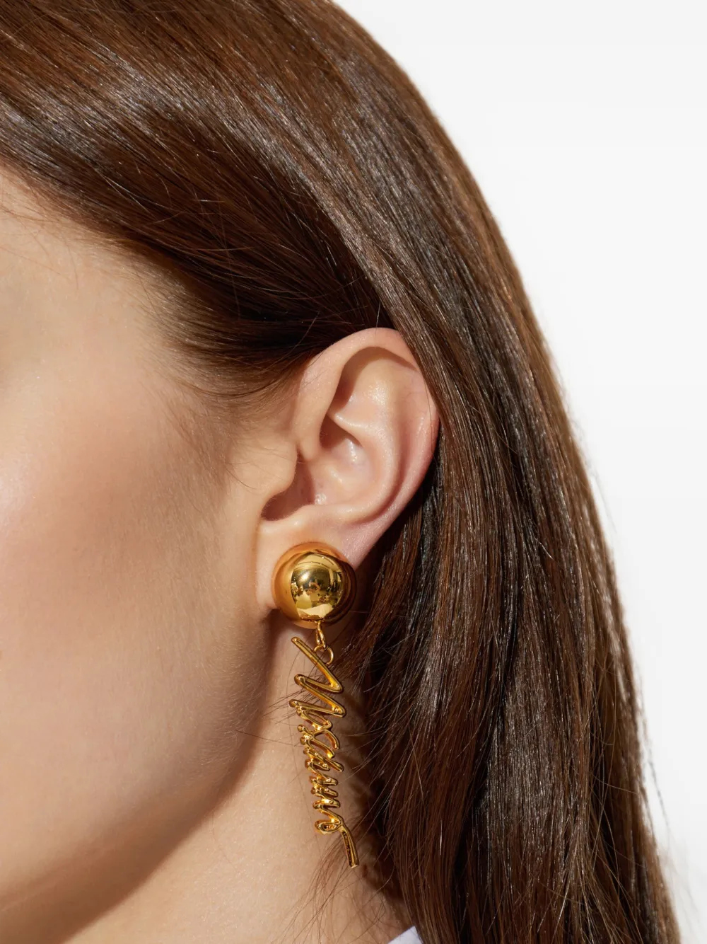 Moschino Chic Mini Statement Earrings In Gold