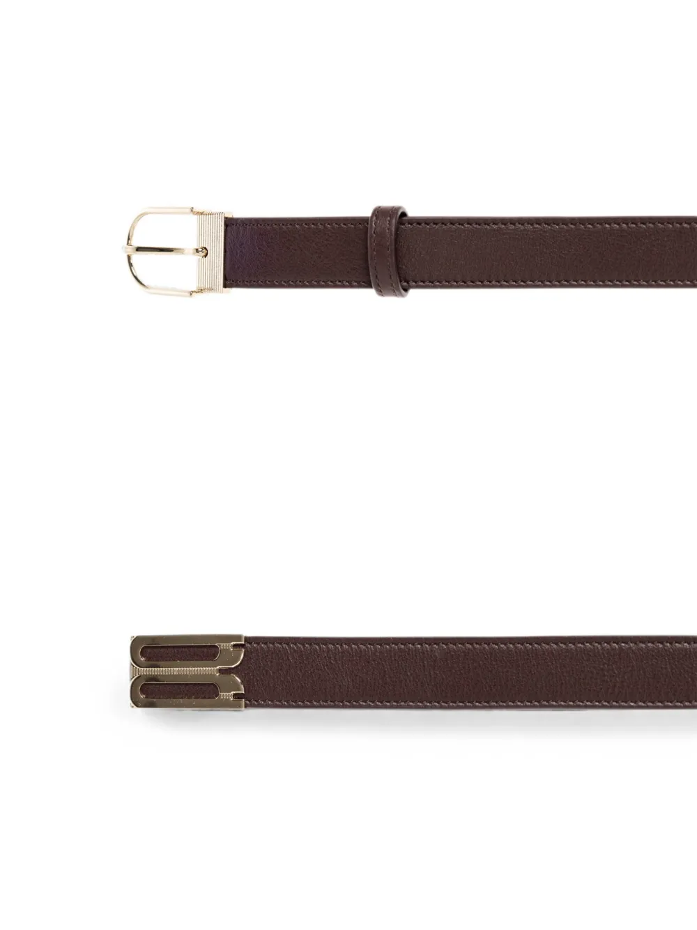 Victoria Beckham Leren riem met logoplakkaat Bruin