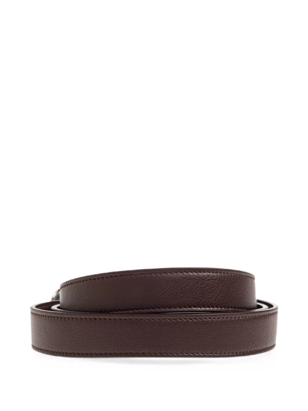 Victoria Beckham Leren riem met logoplakkaat Bruin