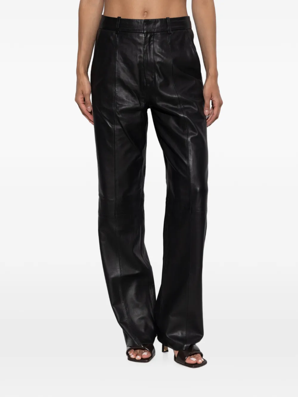 Gestuz Gzluciana leren broek Zwart