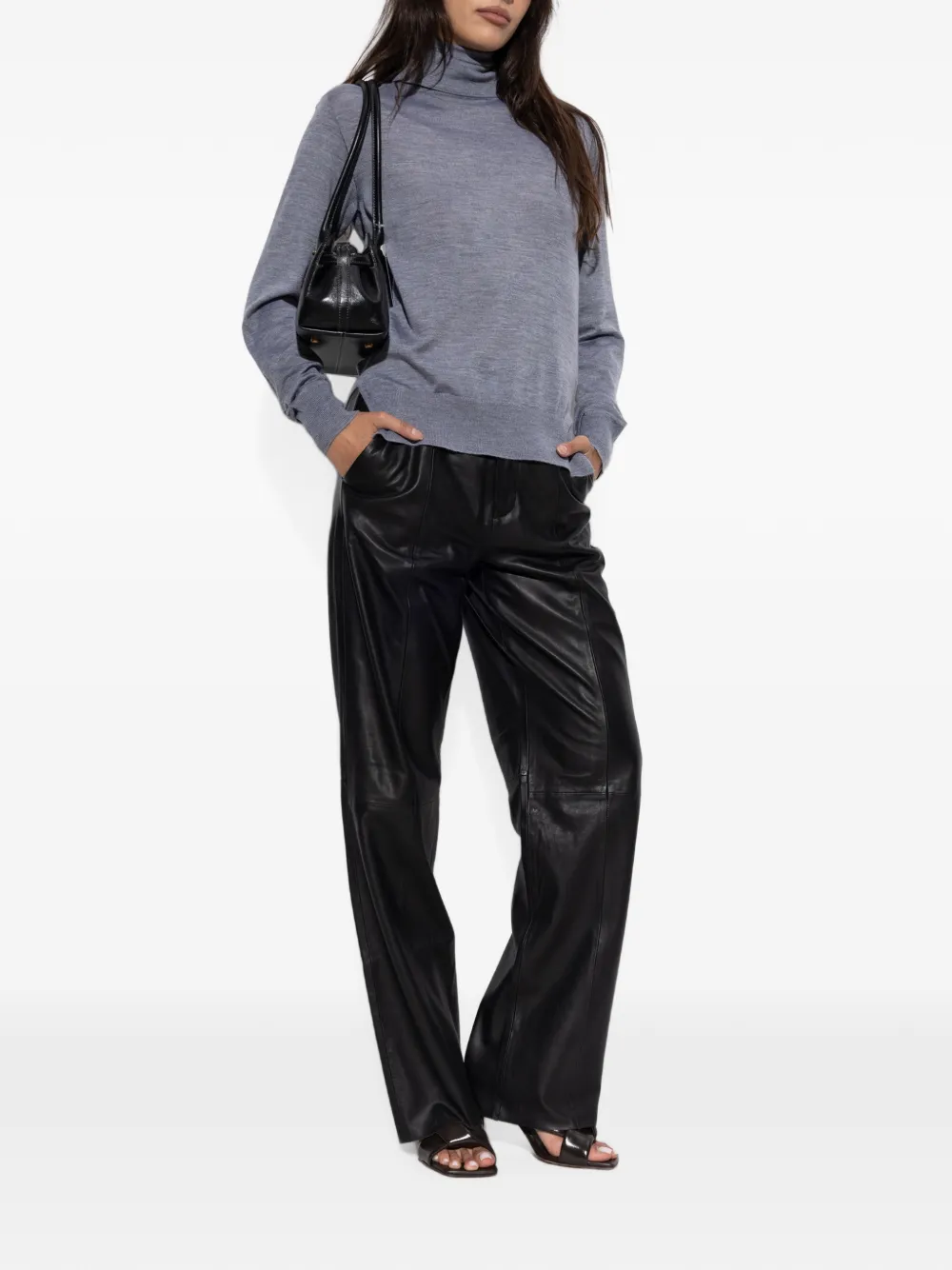 Gestuz Gzluciana leren broek Zwart