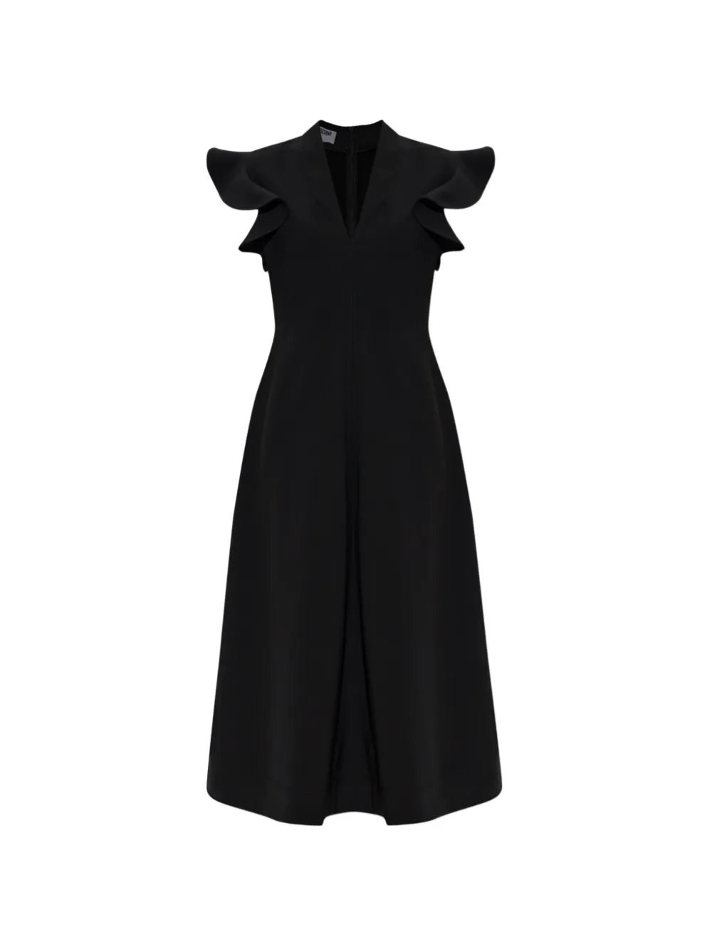 Moschino ruffled V-neck dress - Black