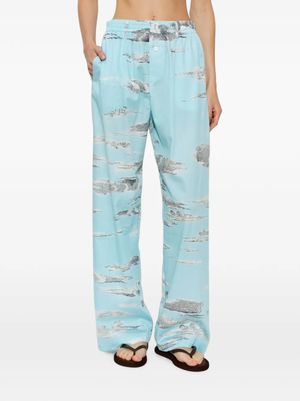 Moschino Broek met print Blauw
