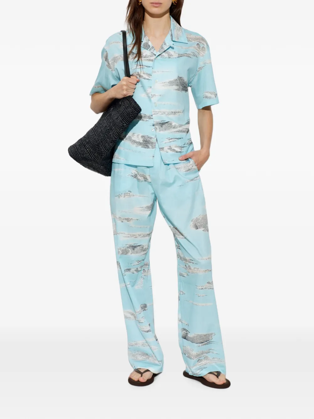 Moschino Broek met print Blauw