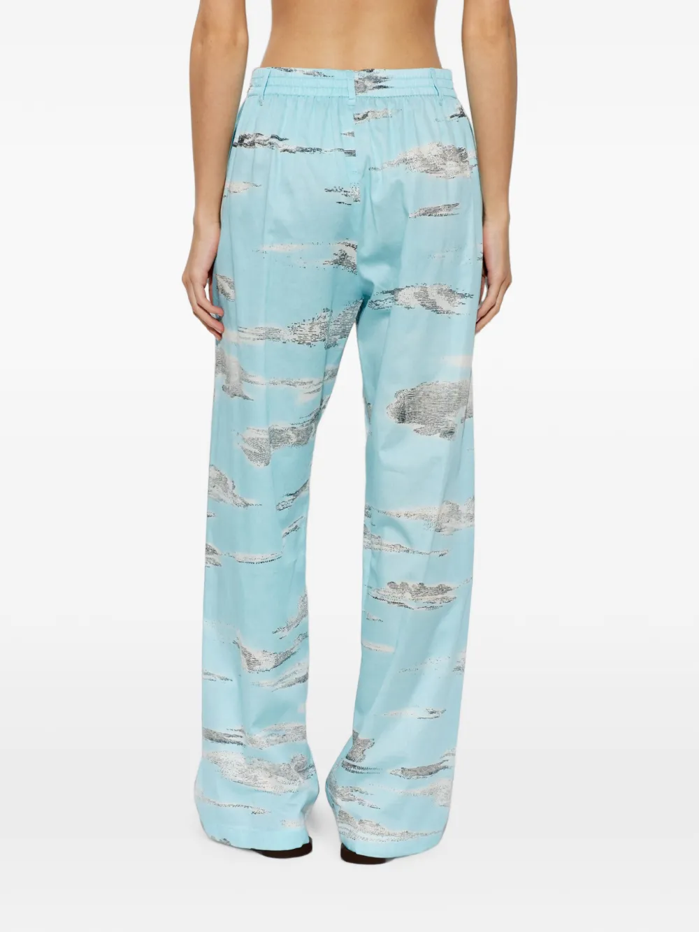 Moschino Broek met print Blauw