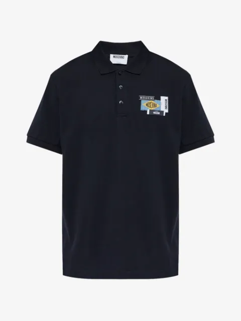 Moschino logo-patch polo shirt
