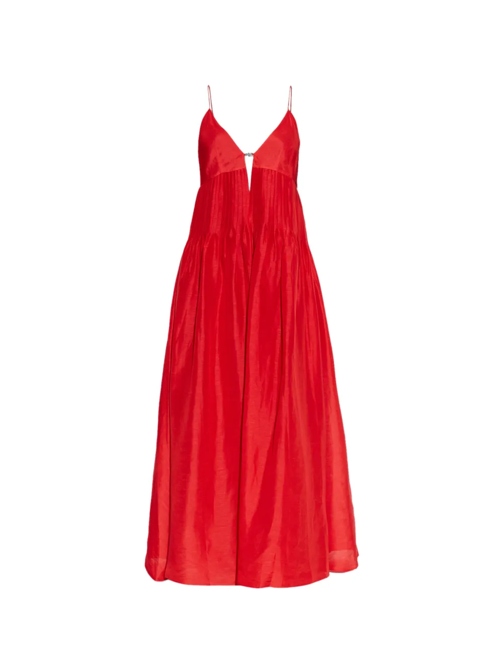 Tory Burch Double T-detail pleated maxi dress - Rosso