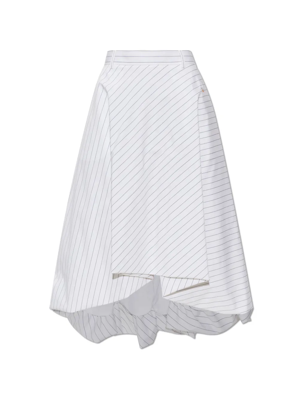 Moschino Gonna midi asimmetrica a righe - Bianco