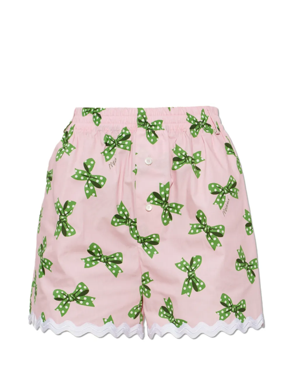 Moschino Schleifen-Shorts mit Wellensaum - Rosa