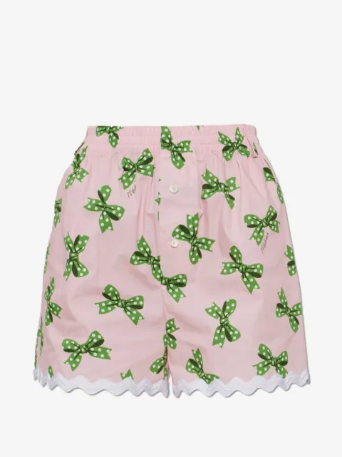 Moschino Shorts con orlo a smerlo
