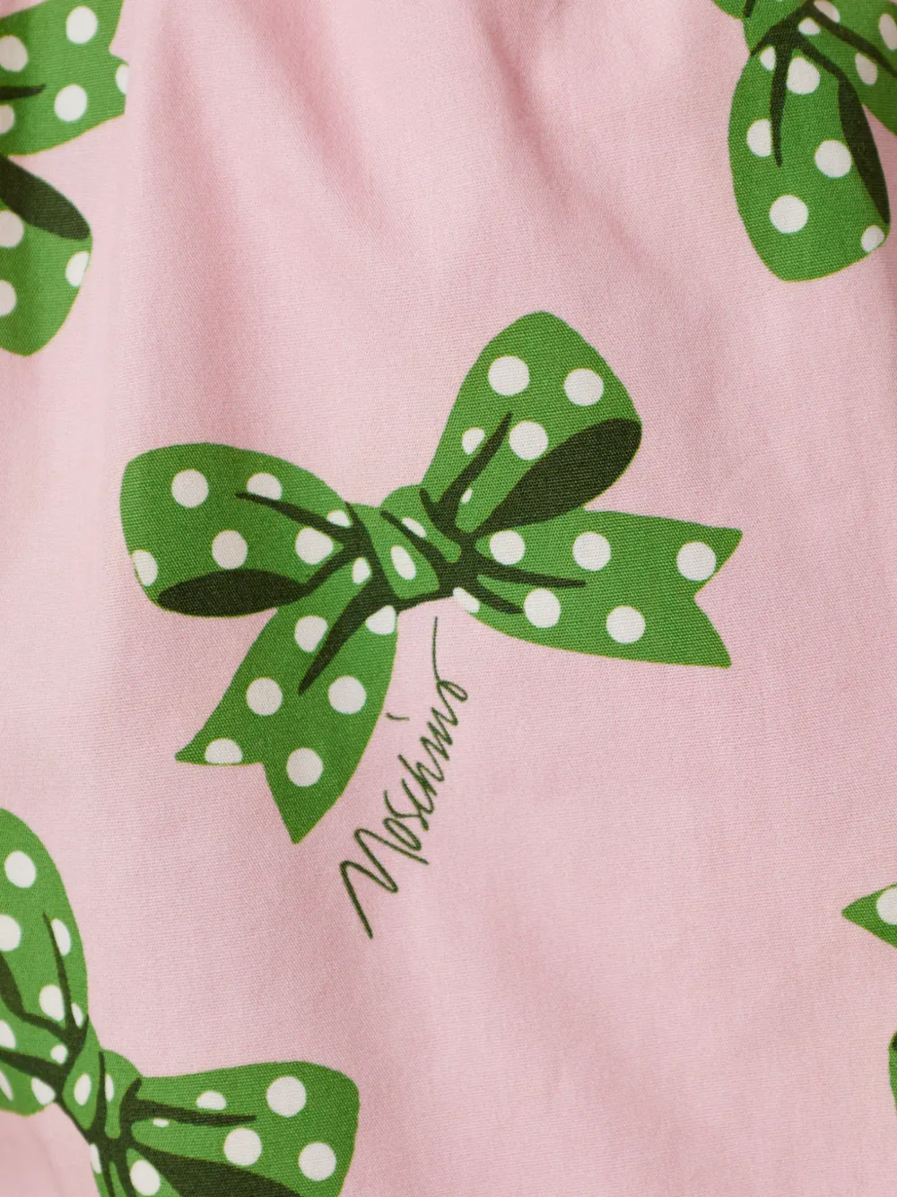 Moschino Shorts met gewelfde afwerking en strikprint Roze