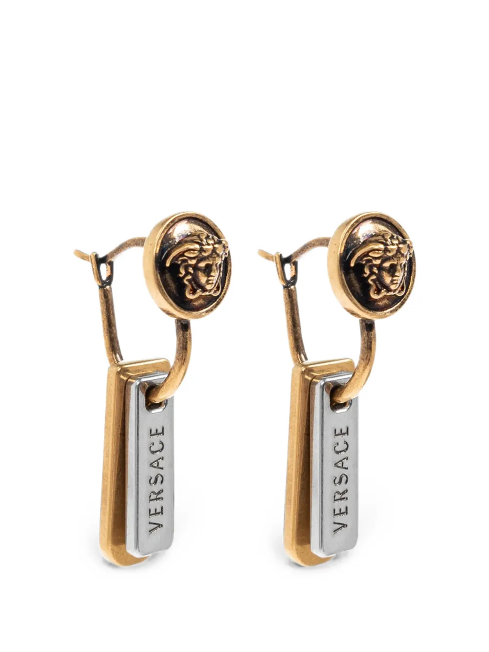 Versace Medusa plaque drop earrings - Oro