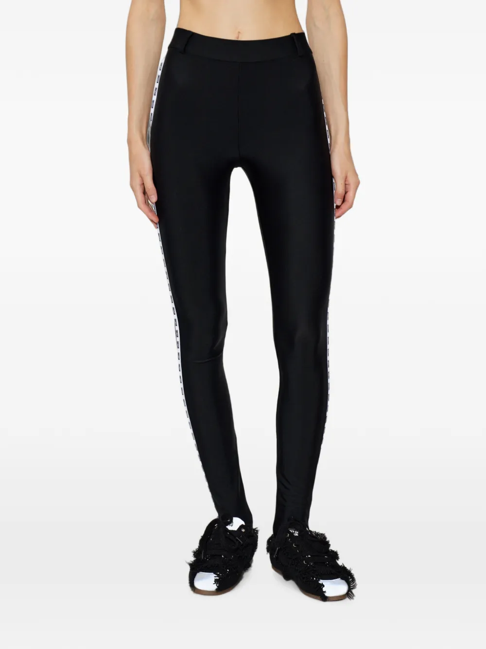 Moschino Legging met logoband Zwart