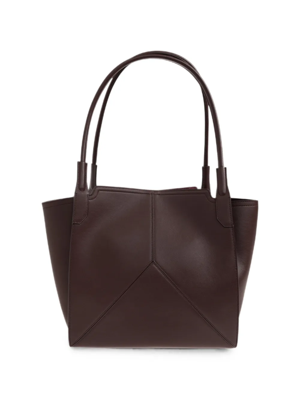 Victoria Beckham Vitoria leren shopper met logo-print Bruin