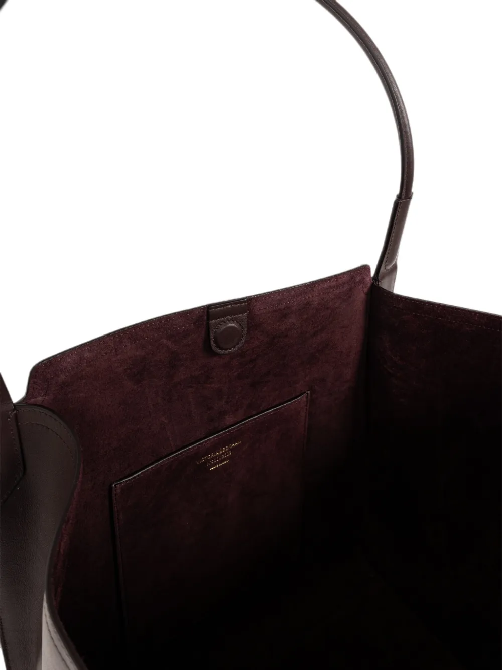 Victoria Beckham Vitoria leren shopper met logo-print Bruin