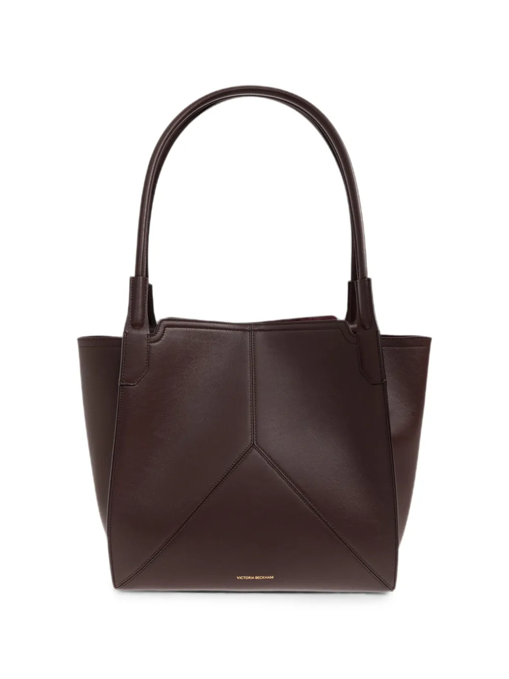 Victoria Beckham Vitoria leather logo-print tote bag - Brown