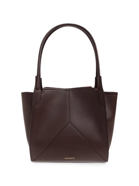 Victoria Beckham Vitoria 皮质logo印花手提包