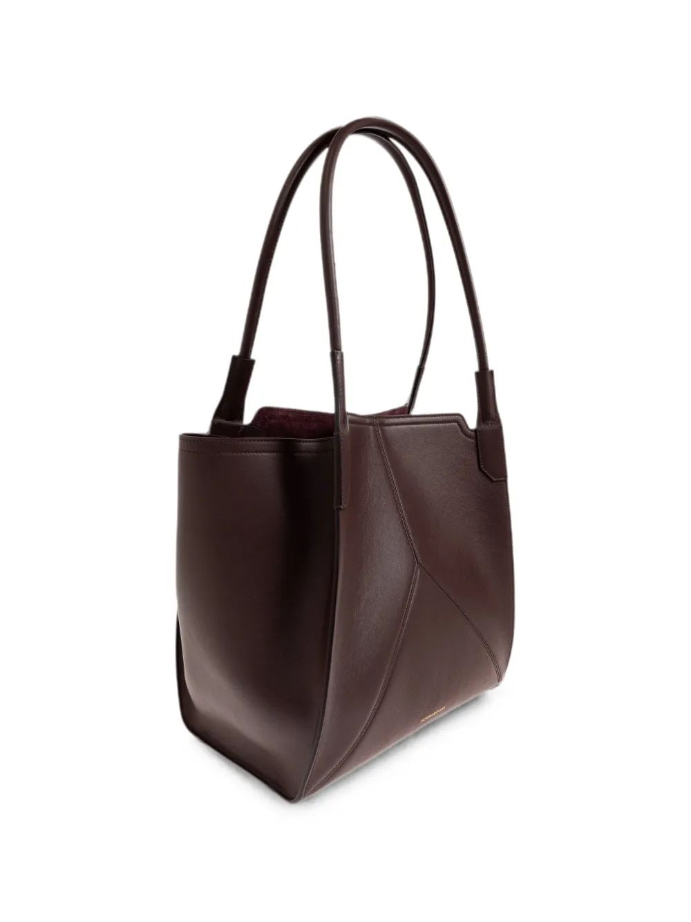 Victoria Beckham Vitoria leren shopper met logo-print Bruin