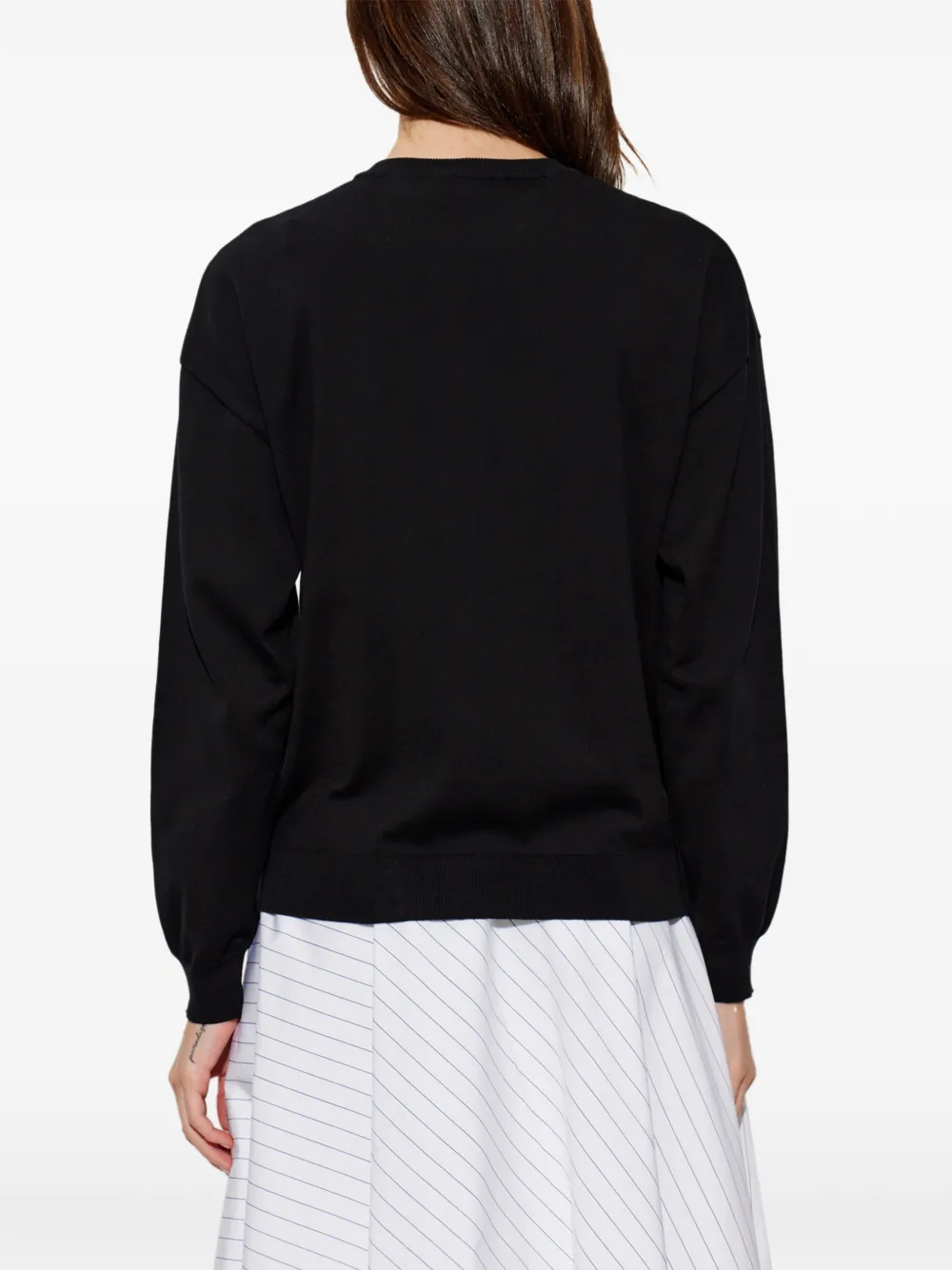Moschino Trui met ronde hals en ganzen-intarsia Zwart