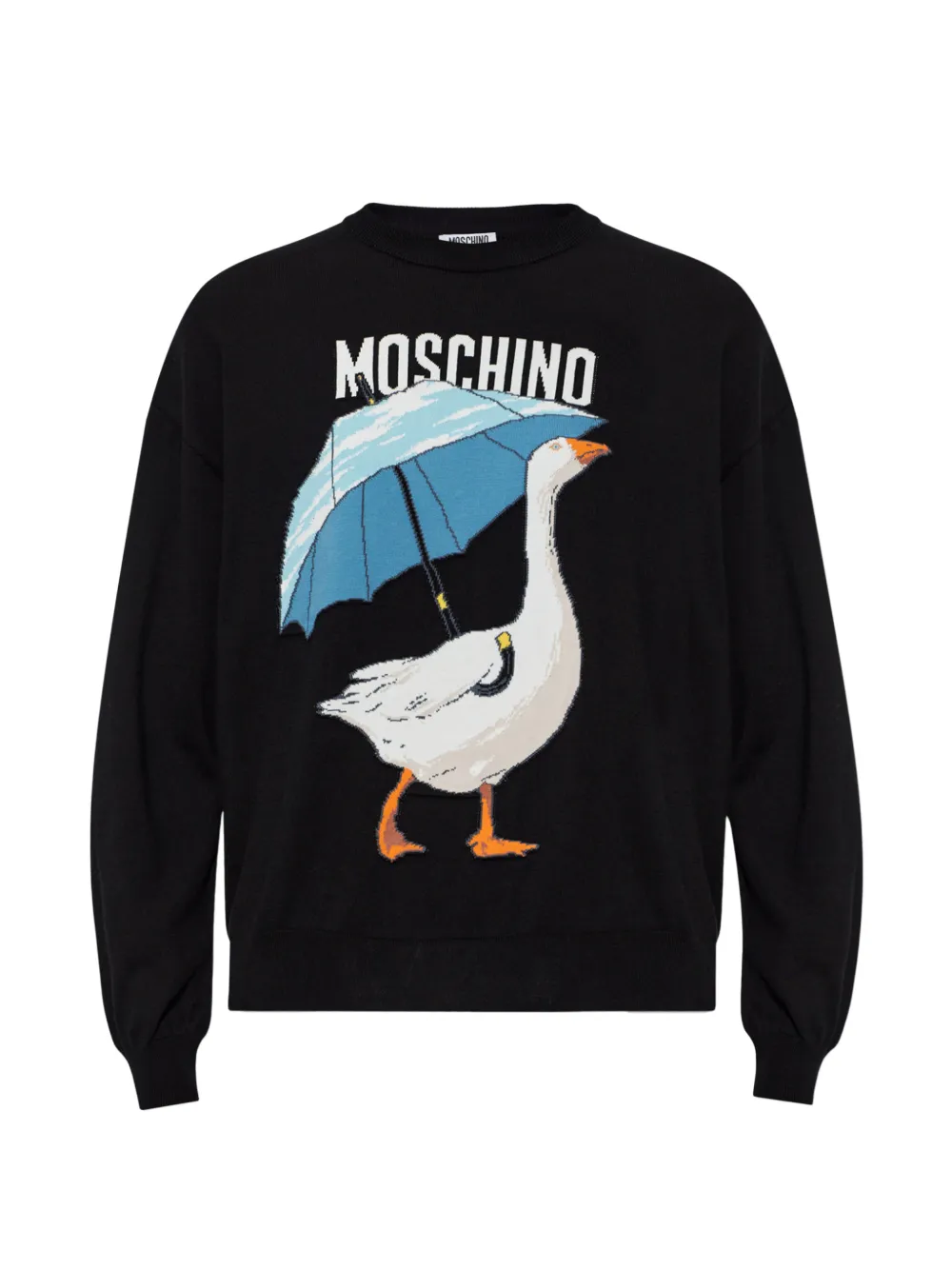 Moschino Pullover mit Gänse-Intarsie - Schwarz