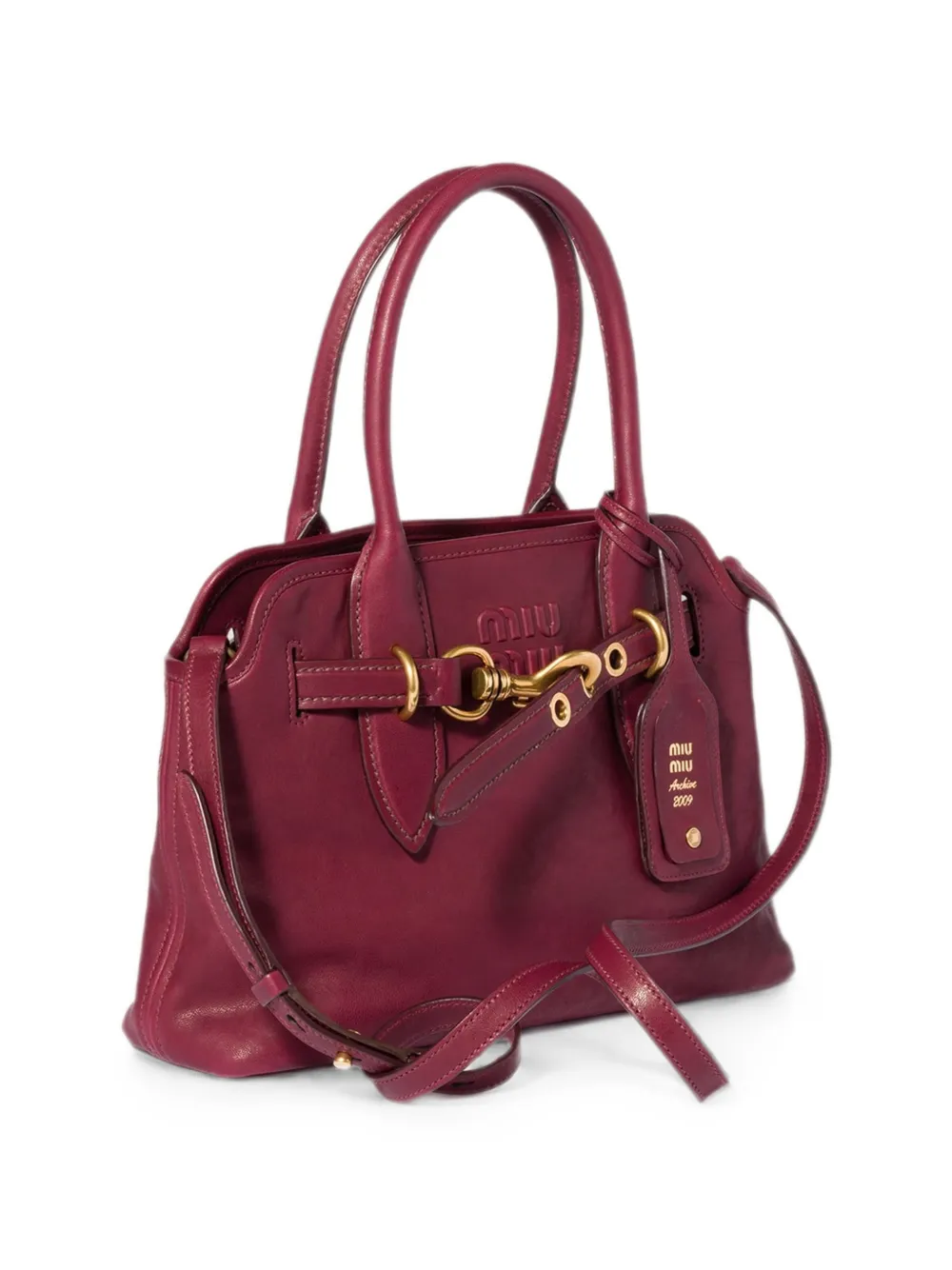 Miu Aventure nappa leren tas Rood