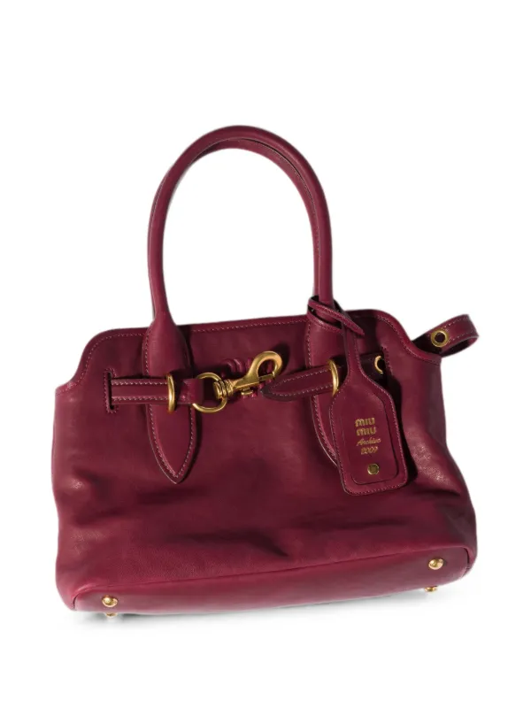 Miu Miu Aventure Nappa Leather Bag | Red | FARFETCH JO