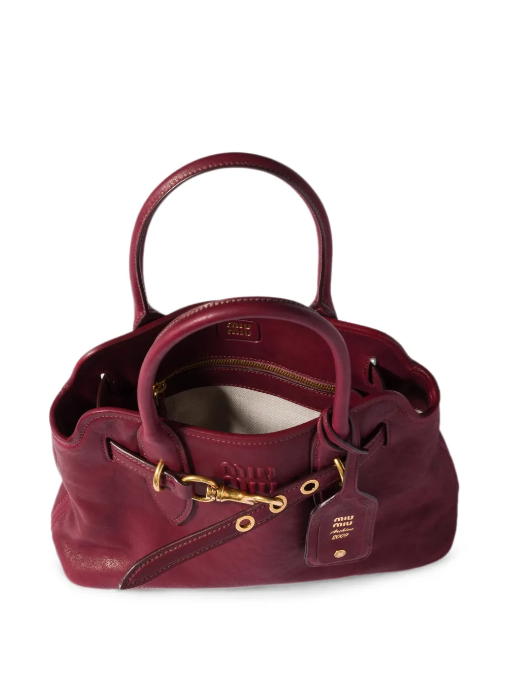Miu Aventure nappa leren tas Rood