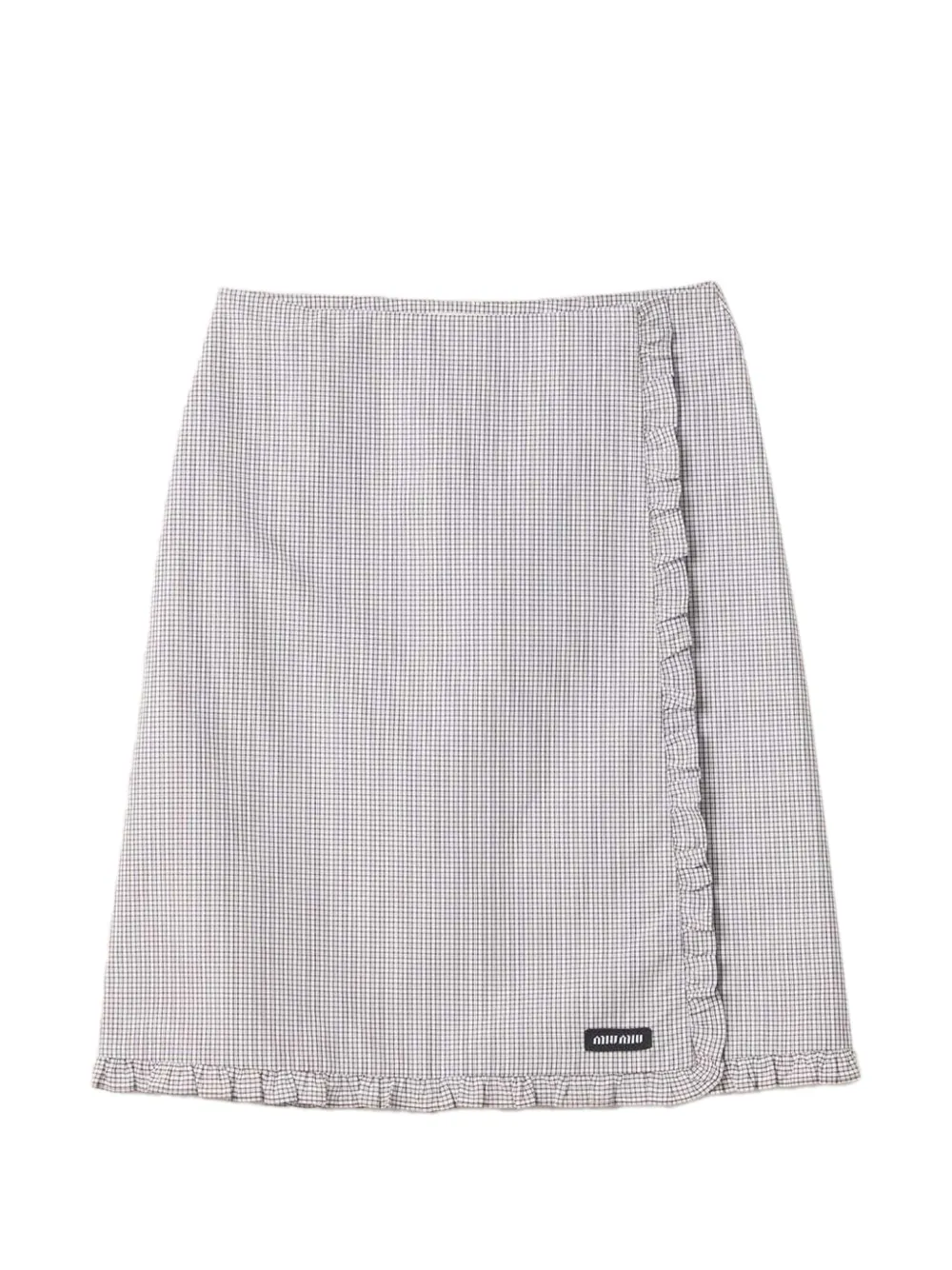 Miu Miu ruched check skirt - Bianco