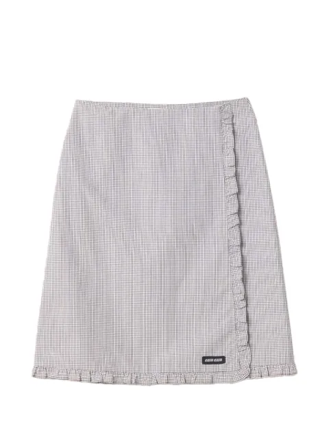 Miu Miu ruched check skirt