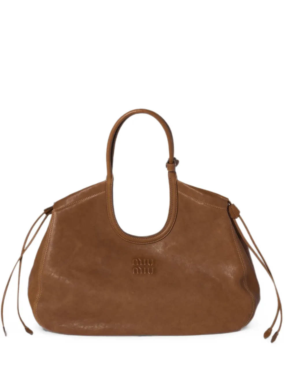 Miu Miu Ivy nappa-leather shopping bag - Brown