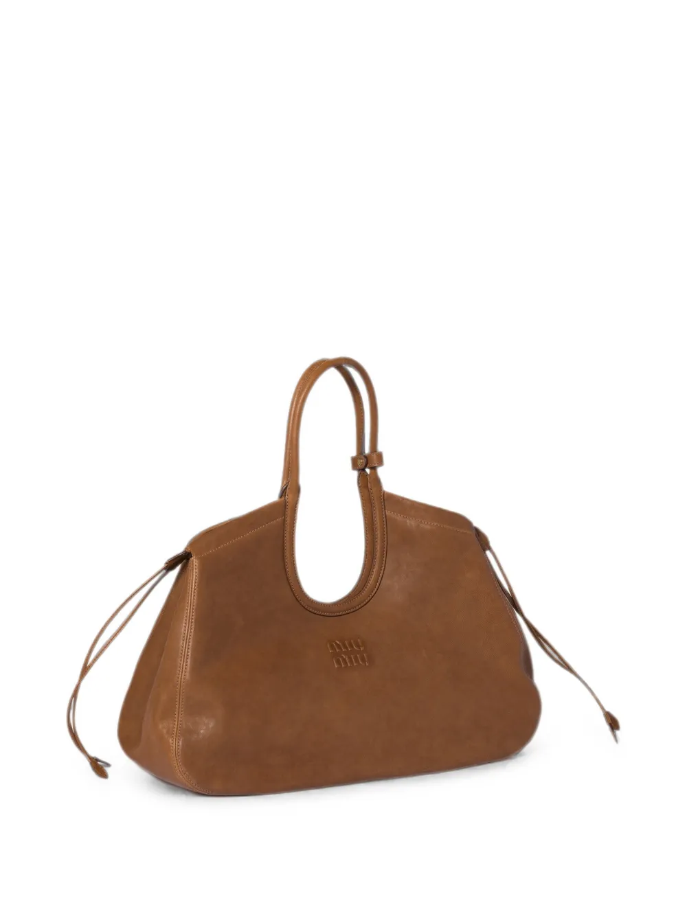 Miu Ivy nappa-leren shopper Bruin