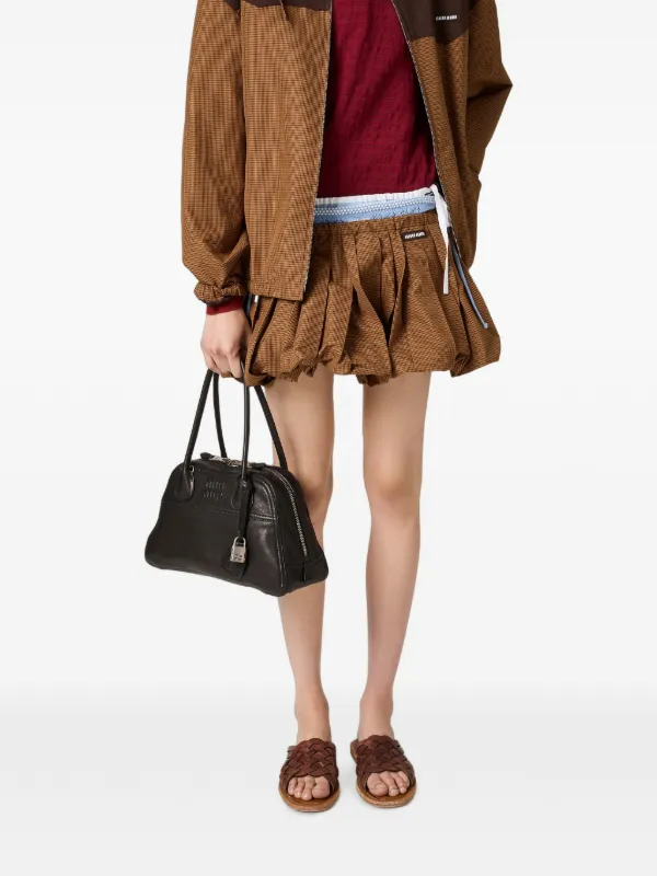 Miu Miu ギンガムチェック ミニスカート | ブラウン | FARFETCH JP