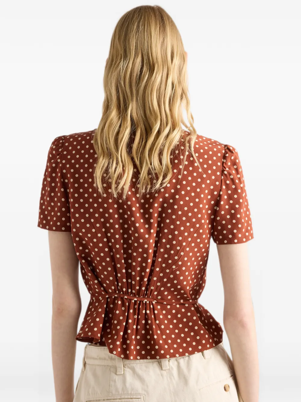 Prada Blouse met stippen Bruin