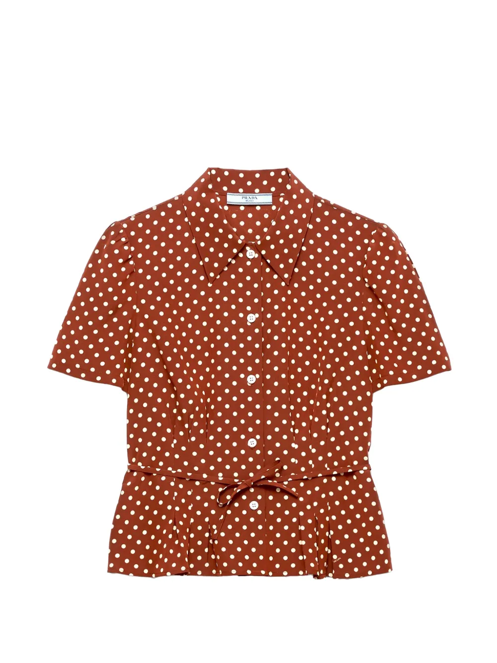Prada polka-dot marocain shirt - Braun