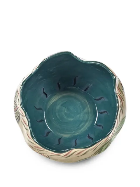 Serax leaf-print irregular-rim flower pot