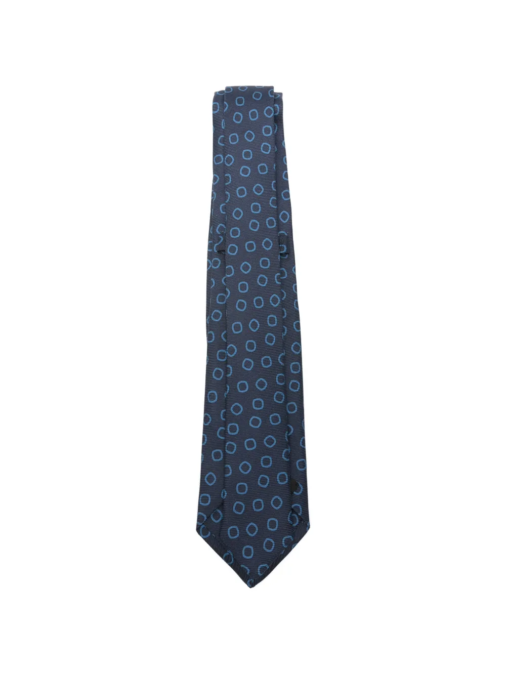 Kiton geometric-print tie Blauw