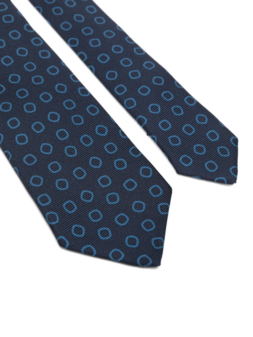 Kiton geometric-print tie Blauw