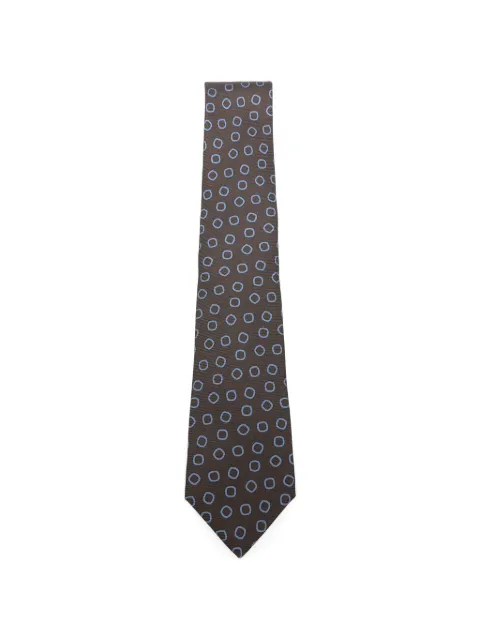 Kiton geometric-pattern tie