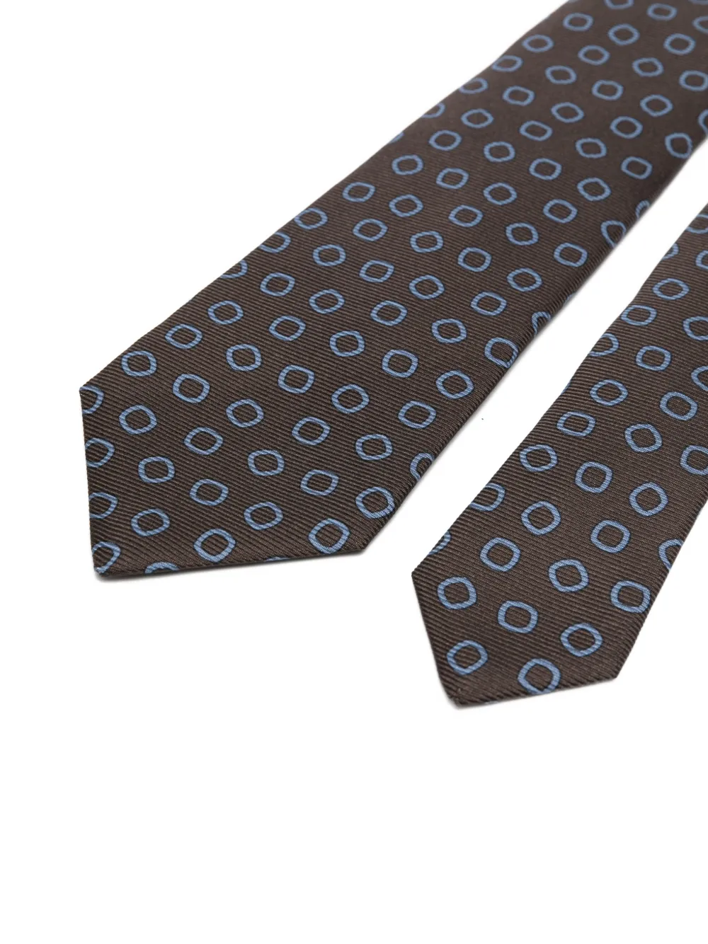 Kiton geometric-pattern tie Bruin