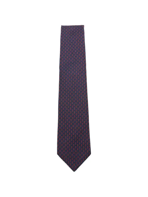 Kiton geometric-pattern silk tie