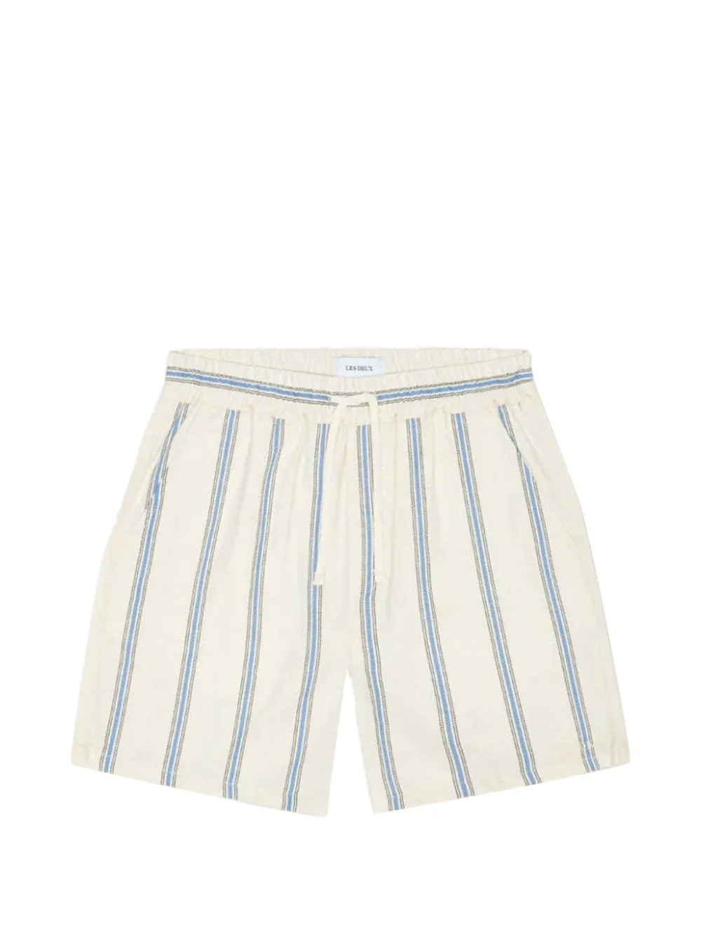 Les Deux Lawson vertical-stripe drawstring shorts - Nude