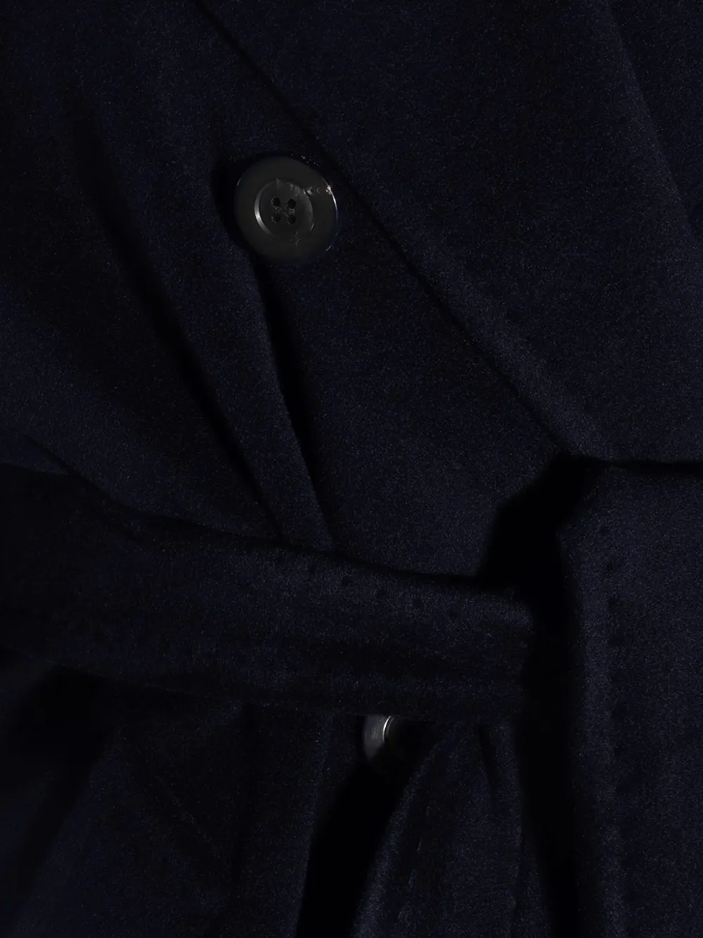 Max Mara Icon jas met dubbele rij knopen en ceintuur Blauw