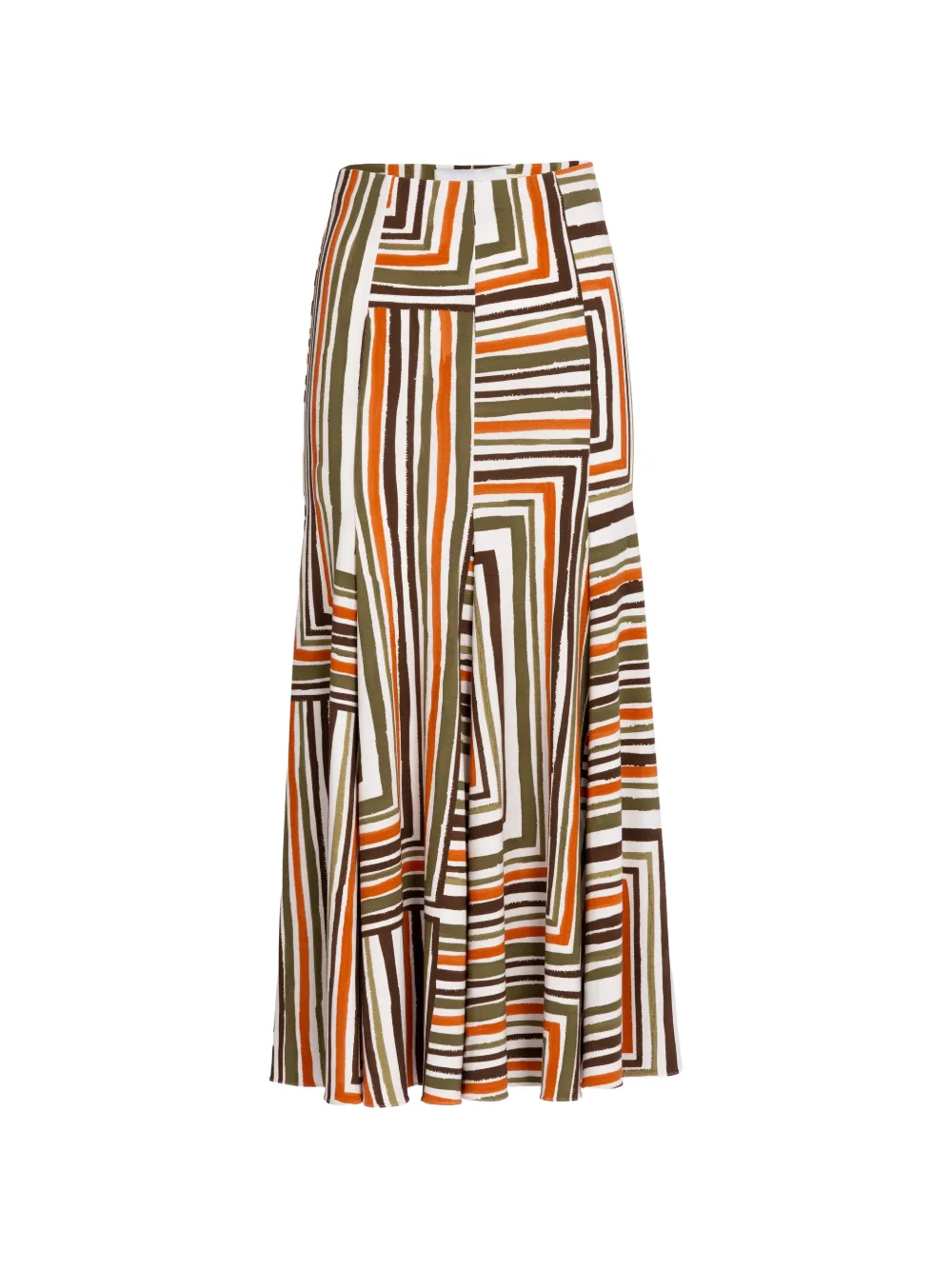 Silvia Tcherassi Josette striped midi skirt - Arancione