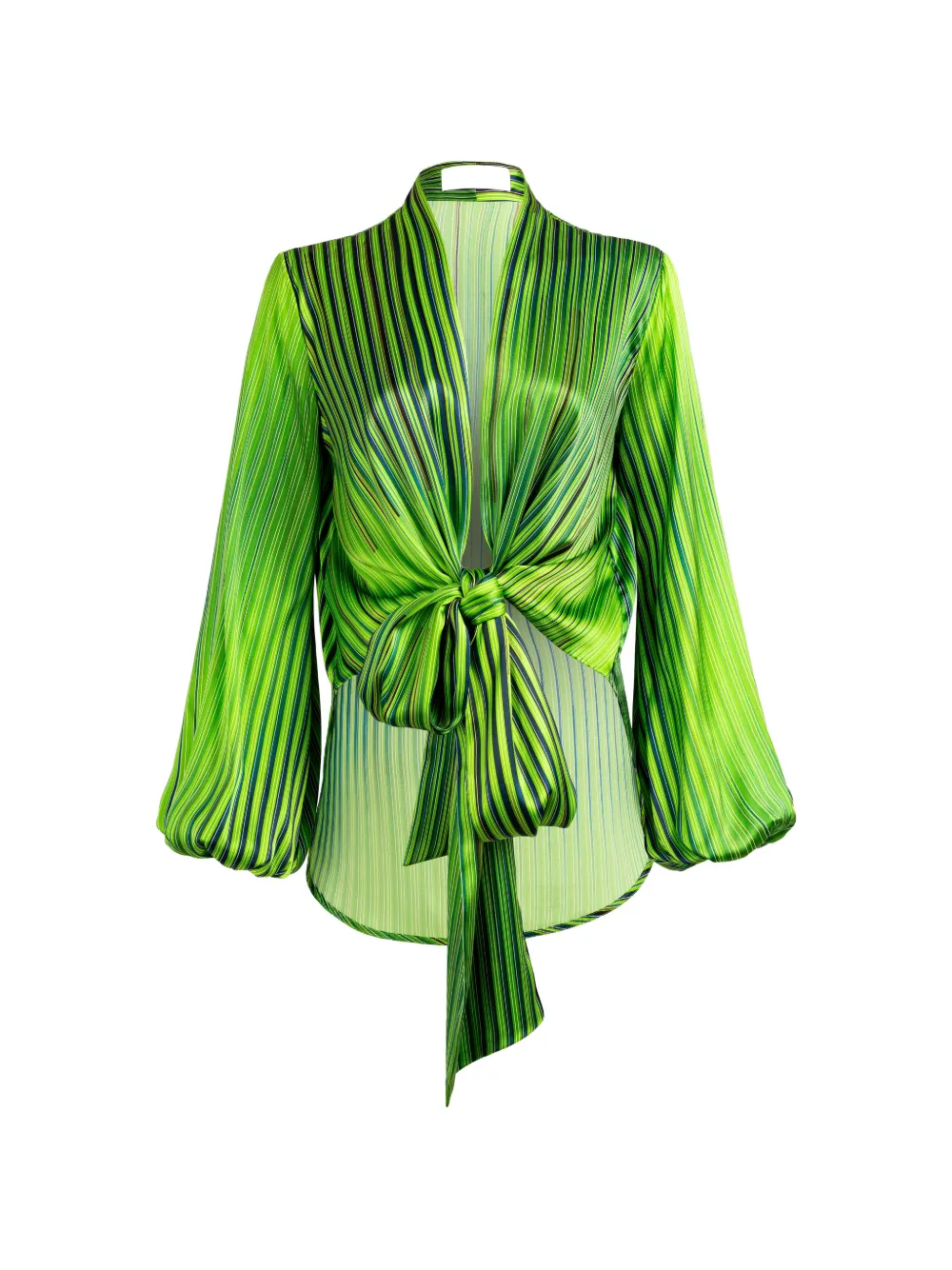Silvia Tcherassi Honey tie-fastening striped blouse - Verde