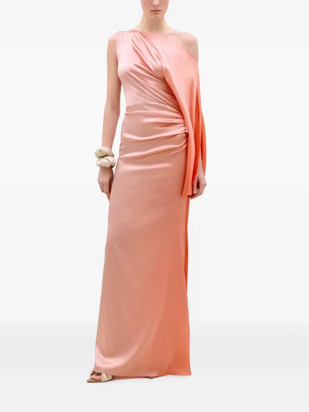 Silvia Tcherassi Frankee asymmetric ruched maxi dress - Pink