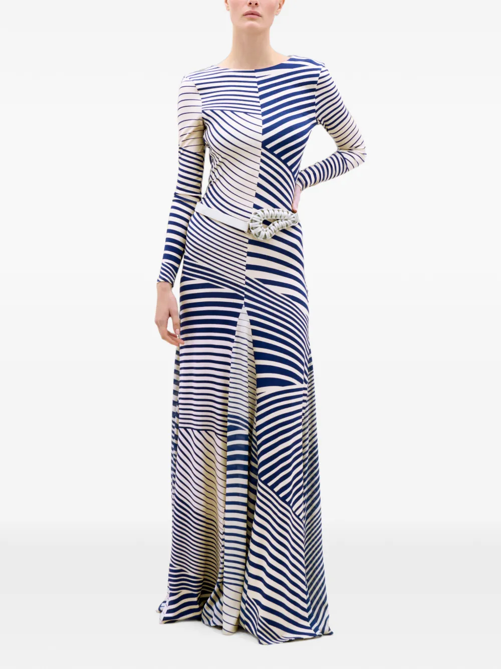 Silvia Tcherassi Basia gestreepte maxi-dress Blauw
